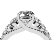 Oval Engagement Ring Setting for a Black Center | Sterling Silver
