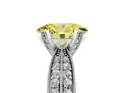 Oval Milgrain Solitaire Engagement Ring Setting for a Fancy Yellow Lab-Grown Diamond | Platinum