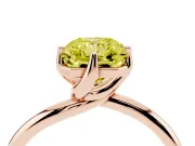 Radiant Cut Bypass Solitaire Engagement Ring Setting for a Fancy Yellow Lab-Grown Diamond | Plain Band | Rose Gold