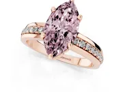 Marquise Channel Set Solitaire Engagement Ring Setting for a Fancy Pink Lab-Grown Diamond | Rope Collar Head | Rose Gold