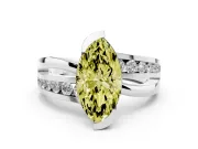 Marquise Graduated Bypass Engagement Ring Setting for a Fancy Yellow Lab-Grown Diamond | White Gold