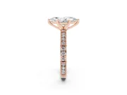 Marquise Vintage Pavé Solitaire Engagement Ring Setting | Milgrain Edges | Rose Gold