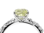 Cushion Cut Graduated Solitaire Engagement Ring Setting for a Fancy Yellow Lab-Grown Diamond | Platinum