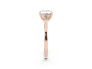 Princess Cut Diamond Solitaire Ring Set in Rose gold with Cathedral Band and Prong Setting