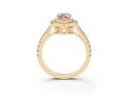 Pear-Shaped Halo Engagement Ring Setting for a Fancy Pink Lab-Grown Diamond | Yellow Gold - Design NV-24799