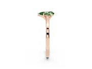 Fancy Green Pear Cut Diamond Solitaire Ring Set in Rose gold with Prong Setting and Classic Band