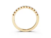Round Lab-Grown Diamond Half Eternity Band | Single Shared Prongs | Yellow Gold