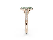 Marquise Pavé Solitaire Engagement Ring Setting for a Fancy Green Lab-Grown Diamond | Crossover Gallery | Rose Gold
