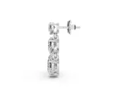 Heart Lab-Grown Diamond Graduated Triple Drop Earrings | Linked Hearts | Sterling Silver