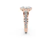 Marquise Graduated Side Stone Engagement Ring Setting | Shared Prong Rails | Rose Gold
