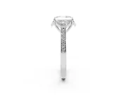 Radiant Cut Floral Pavé Engagement Ring Setting | Petal Accents | Sterling Silver