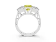 Princess Cut Engagement Ring Setting for a Fancy Yellow Lab-Grown Diamond | Sterling Silver - Design NV-24920