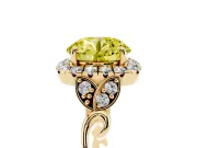Round Vintage Halo Engagement Ring Setting for a Fancy Yellow Lab-Grown Diamond | Yellow Gold