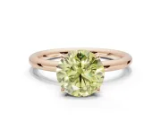 Round Hidden Halo Ring Setting for a Fancy Yellow Lab-Grown Diamond | Rose Gold