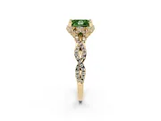 Princess Cut Halo Engagement Ring Setting for a Fancy Green Lab-Grown Diamond | Yellow Gold - Design NV-24725