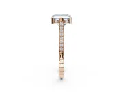 Princess Cut Vintage Cathedral Engagement Ring Setting for a Fancy Blue Lab-Grown Diamond | Carved Band | Rose Gold