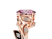 Oval Twisted Bypass Engagement Ring Setting for a Fancy Pink Lab-Grown Diamond | Rose Gold