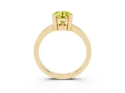 Fancy Yellow Round Cut Diamond Solitaire Ring Set in Yellow gold with Prong Head and Smooth Polished Band