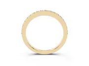 Round Lab-Grown Diamond Pavé Curved Half Eternity Wedding Band | Flat Top | Yellow Gold