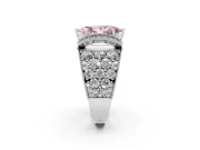Marquise Vintage Pave Engagement Ring Setting for a Fancy Pink Lab-Grown Diamond | Milgrain Edges | Platinum