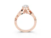 Marquise Vintage Vine Solitaire Engagement Ring Setting | Milgrain Leaves | Rose Gold