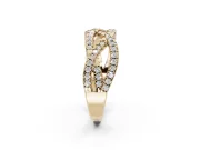 Round Lab-Grown Diamond Braided Pavé Wedding Band | Open Braid | Yellow Gold