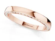 Round Lab-Grown Diamond Side-Set Pavé Half Eternity Wedding Band | Polished Top | Rose Gold