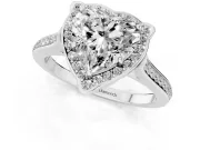 Heart-Shaped Petal Tip Halo Engagement Ring Setting | Single Row Pavé Band | Platinum