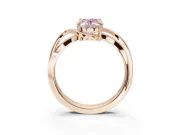 Oval Bypass Solitaire Engagement Ring Setting for a Fancy Pink Lab-Grown Diamond | Pavé and Plain Strands | Rose Gold