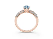 Marquise Multi Row Pave Engagement Ring Setting for a Fancy Blue Lab-Grown Diamond | Rose Gold