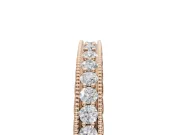 Round Lab-Grown Diamond Milgrain Channel Set Wedding Band | Fluted Gallery | Rose Gold