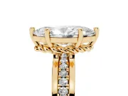 Marquise Channel Set Solitaire Engagement Ring Setting | Rope Collar Head | Yellow Gold