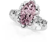 Marquise Floral Engagement Ring Setting for a Fancy Pink Lab-Grown Diamond | Petal Frame | Platinum