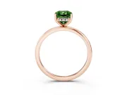 Fancy Green Radiant Cut Diamond Solitaire Engagement Ring Set in Rose gold with Prong Setting and Polished Band