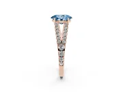 Oval Graduated Split Shank Engagement Ring Setting for a Fancy Blue Lab-Grown Diamond | Rose Gold