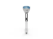 Princess Cut 5 Stone Engagement Ring Setting for a Fancy Blue Lab-Grown Diamond | Platinum
