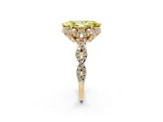 Marquise Milgrain Halo Engagement Ring Setting for a Fancy Yellow Lab-Grown Diamond | Graduated Shoulders | Yellow Gold