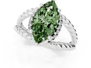 Marquise Rope Split Shank Engagement Ring Setting for a Fancy Green Lab-Grown Diamond | Platinum