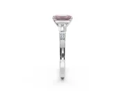 Emerald Cut Tapered Baguette Engagement Ring Setting for a Fancy Pink Lab-Grown Diamond | Sterling Silver