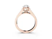 Marquise Graduated Pavé Solitaire Engagement Ring Setting | Wide Pavé Row Band | Rose Gold