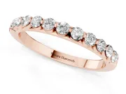 Round Diamond Eternity Band Set in Rose gold with Channel Setting
