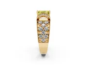 Emerald Cut Vintage Pave Engagement Ring Setting for a Fancy Yellow Lab-Grown Diamond | Milgrain Edges | Yellow Gold