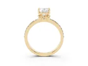 Oval Channel Set Solitaire Engagement Ring Setting | Rope Collar Head | Yellow Gold
