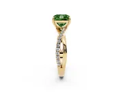 Princess Cut Crossover Engagement Ring Setting for a Fancy Green Lab-Grown Diamond | Yellow Gold