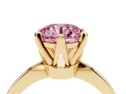 Round Tapered Solitaire Engagement Ring Setting for a Fancy Pink Lab-Grown Diamond | Claw Prong Head | Yellow Gold