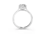 Round Cut Diamond Solitaire Cathedral Ring Set in White gold with Prong Setting