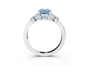 Oval Petal Engagement Ring Setting for a Fancy Blue Lab-Grown Diamond | Sterling Silver