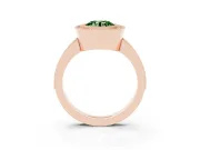 Round Milgrain Halo Engagement Ring Setting for a Fancy Green Lab-Grown Diamond | Pave Band | Rose Gold