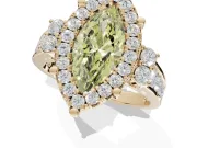 Marquise Halo Engagement Ring Setting for a Fancy Yellow Lab-Grown Diamond | Graduated Channel Band | Yellow Gold