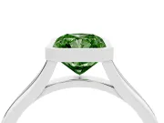 Radiant Cut Bezel Engagement Ring Setting for a Fancy Green Lab-Grown Diamond | Sterling Silver